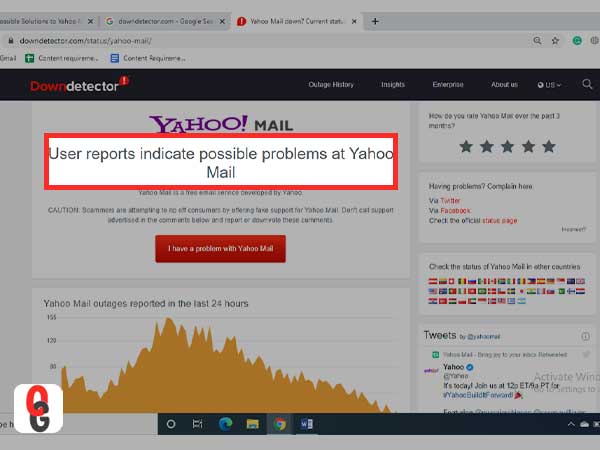 Check Yahoo Server Status